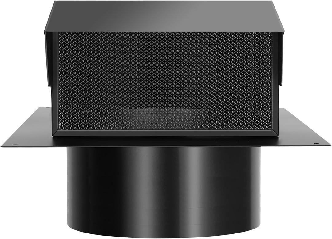 4 Inch Roof Vent Cap,Roof Vents with Damperand Grille That,Removable Roof Vent,4'' Exhaust Vent Wall Vent for Ventilation System,Black