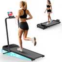 Walking Pad Treadmill with 15% Auto Incline, Foldable Under Desk Treadmill 300lbs Capacity with Remote Control, 3.5 HP Walking Pad with Handle Bar & LED Display for Home Office Use