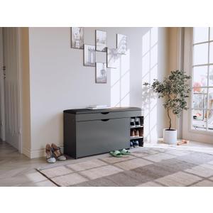 Shoe Storage Bench with Flip Drawer Shoe Bench with Cushion Shoe Cabinet Storage for Entryway Shoe Rack Bench for Bedroom Hallway Living Room Mudroom, 39.37" W, Holds Up to 350 lbs (Brown) (Gray) (Grey)