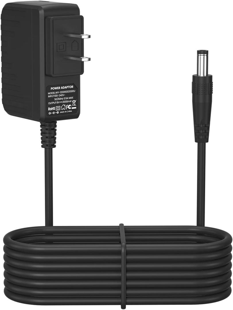 6V 2A Power Supply Adapter for ProForm Elliptical Smart Strider 480 490 500 600 LE, 390 395 475 510 E, 510EX, 400 700 Cardio Cross Trainer Exercise Bike Replacement Charger Cord (9.8 ft)