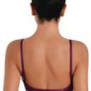 Sunzel Women's Open Back Sports Bra Adjustable Spaghetti Strap Seamless Low Impact Workout Gym Yoga Bra with Removable Pads (Purple, Small)