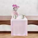 Home Ekaa Pink Linen Table Runner 72 inches Long  100% Pure Linen Hemstitch Table Runner 14 x 72 Inch for Dining, Mothers Day, Spring, Summer, Wedding, Holiday & Everyday Decor Elara