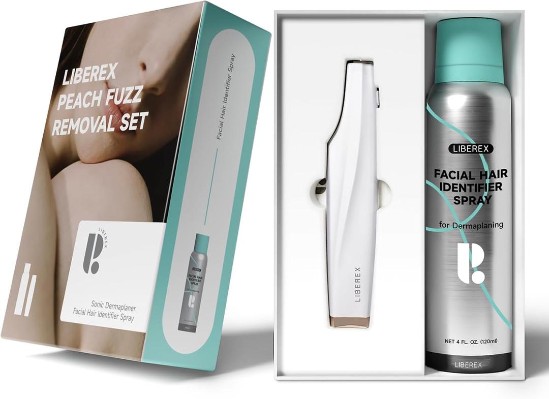 Liberex Dermaplane Razor Hair Identifier Spray for Women Face Shaving, Sonic Dermaplaning Tool Set for Peach Fuzz Removal
