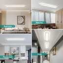 Smart 4Ft Linear LED Ceiling Light, 68W Dimmable Flush Mount Wraparound Fixture with Remote Control, Modern Metal Design, Suitable for Energy-Saving LED Lighting for Home Use