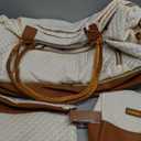 Weekender Bags for Women, Travel Tote Duffle Bag Carry On Overnight Bag with Cosmetics Bag and Crossbody Purse for Gym Hospital, Gifts for Women, Beige Brown (Medium)