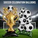 2 pcs Self Standing Soccer Foil Balloons, (59 x32 Inch) Giant Soccer Balloon, Sports Themed Birthday Party Decorations gifts Indoor Outdoor Sports celebration Supplies (Soccer + Trophy)