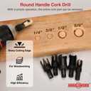 ANGELSWORD 8 PCS Rusty Wood Plug Cutter Drill Bit Set, 1/4", 3/8", 1/2", 5/8" Barrel Type and Claw Type with 1/4" Hex Shank, Plug Cutters for Woodworking