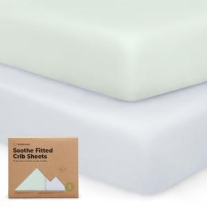 KeaBabies 2-Pack Organic Crib Sheets for Boys, Girls - 52x28 Fitted Crib Mattress Sheet Neutral, Breathable Jersey Cotton Cover for Baby Bed, Toddler Mattress, Soft & Cute Prints (Cove)