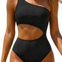Women's One Piece Swimsuit- One Shoulder Bathing Suit Cutout Tummy Control Swimwear