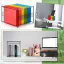 Moxweyeni 4 Pack Mesh Hanging File Folder Organizer, Letter Size File Folder Organizer, Metal Hanging Filing Box Desktop Filing Crate Storage for Home, Office, School, Black