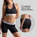 Woxer Boxer Shorts for Women - 5" Baller Boy Shorts Underwear, Soft Modal, Chafe Free - Breathable & Moisture-Wicking (Black)