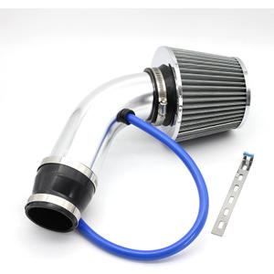 3 Inch Universal Cold Air Intake Kit, Aluminum Induction Flow Hose Pipe Kit with Air Filter (Silver)