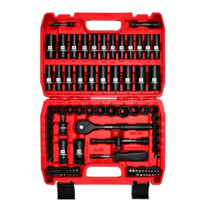 LLNDEI 3/8”Drive Impact Socket Set,Standard SAE(5/16 to 3/4-Inch) Metric Size(8-22mm), 95 Piece, CR-V Steel Deep&Shallow Kit, Adapters, Ratchet Handle, Screwdriver Bit Set, Spark Plug Socket, 6 Point
