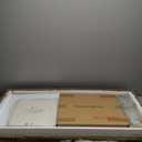 Lufeiya White Makeup Vanity Desk with Mirror and Lights, 40 inch Make Up Vanity Desks with Fabric Drawers & Charging Station, Dressing Table and Chair Set for Bedroom Girls, White Gold