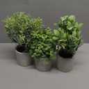 3 Pack Life-Like Potted Fake Plant, Artificial Plants Indoor, Artificial Frost-Hung Green Plants,Eco-Friendly Gray Pot, No Need for MaintenanceIdeal Decor for Home and Office