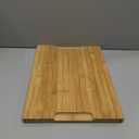 Bamboo Cutting Board For Kitchen, 18" Large Wood Charcuterie Cheese Board, Wooden Chopping Block with Side Handles and Juice Grooves