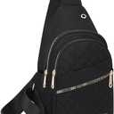 Crossbody Small Sling Backpack Sling Bag for Women Men, Chest Bag Daypack Crossbody for Travel Sport Running Hiking (Black 2)