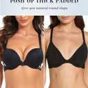 Upushall Backless Bra with Clear Straps and Back Push Up Bras for Women (Black)