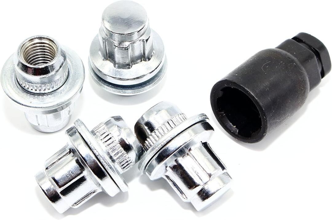 Set of 4 12x1.5 Veritek OE 1.47 Inch Mag Factory Style Replacement Chrome Lug Nut Wheel Locks for Lexus Toyota