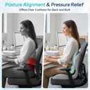 Back and Seat Cushion for Office, Back & Tailbone Pain Relief, Raised Cushion for Lumbar and Butt, Double-Sided Anti-Slip, Improves Sitting Posture, Ergonomic Memory Foam Lumbar Cushion