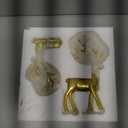 2Pcs Christmas Reindeer Figurines, Resin Reindeer Sculpture, Gold Elk Statues Decor for Living Room Bedroom Bathroom Bookshelf Office Desktop Cabinets (Gold, S)