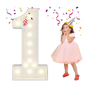 4FT Light Up Numbers Letters, DIY Giant Marquee Numbers, Mosaic Balloon Number 1 for 1st Birthday Decorations, Anniversary Decorations, Wedding Party Decor
