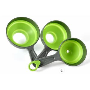2 x Collapsible Funnel Set of 3 Food Grade Silicone Canning Funnels for Kitchen Use Wide & Regular Mouth Mason Jars, Large and Small Funnels for Bottles, Jam, Oil, Spices, and Liquid Transfer