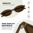 Sunglasses Womens Retro Oval Sunglasses for Women - Cat Eye 90s Glasses Y2K UV400 Lightweight Narrow Shades (A. Brown Frame Brown)