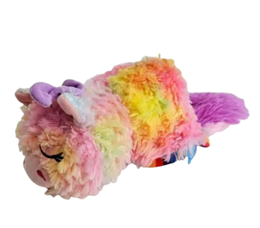 Happy Nappers FlipaZoo Unicorn Children's Plush Toy, Reversible, Sparkle/Rainbow