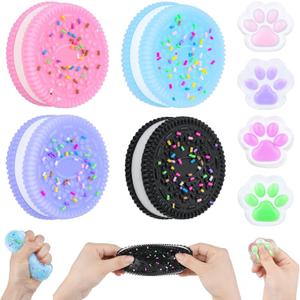 Taba Squishy Fidget Toys,Cookie Taba Squishy Toys,Ultra-Soft Stress Relief Toys for Kids Adult,Sensory Toys with Cute Design,Anxiety Relief Party Favors