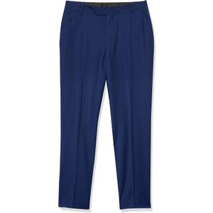Calvin Klein Boys Flat-Front Bi-Stretch Dress Pant, Straight Leg Fit, Belt Loops & Front Pockets (Blue) Size 14 Husky