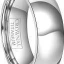 CROWNAL 4mm 6mm 8mm Titanium Wedding Couple Bands Rings Men Women Dome Polished Engraved I Love You Comfort Fit Size 10