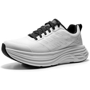 NORTIV 8 Women's Walking Shoes Cushion Running Tennis Shoes ActiveFloat Non-Slip Comfortable Breathable Workout Gym Sports Athletic Fashion Sneakers, Size 6, White