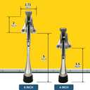 One Touch Kickdown Door Stopper, Door Holder, Heavy Duty Door Stops, Bottom of Door, Height-Adjustable Rubber Tips by HASHI (Satin Nickel 6 inch x 1pack)