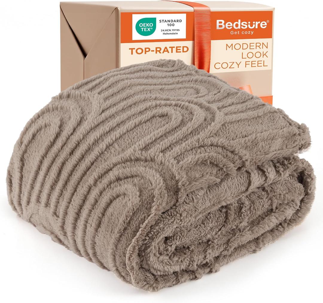 Bedsure GentleSoft Brown Throw Blanket for Women - Super Soft & Cozy, Fleece Blankets for Girls, Ideal for Couch & Bed, 50x70 Inches