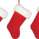Beistle Plush Christmas Stockings 15" (Red/White), One Size