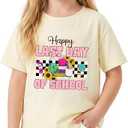 Toddler Last Day of School T-Shirt Kids Happy Last Day of School Shirt Funny Short Sleeve Tee Boys Girls Cotton 4-5T, Funny Last Day of School