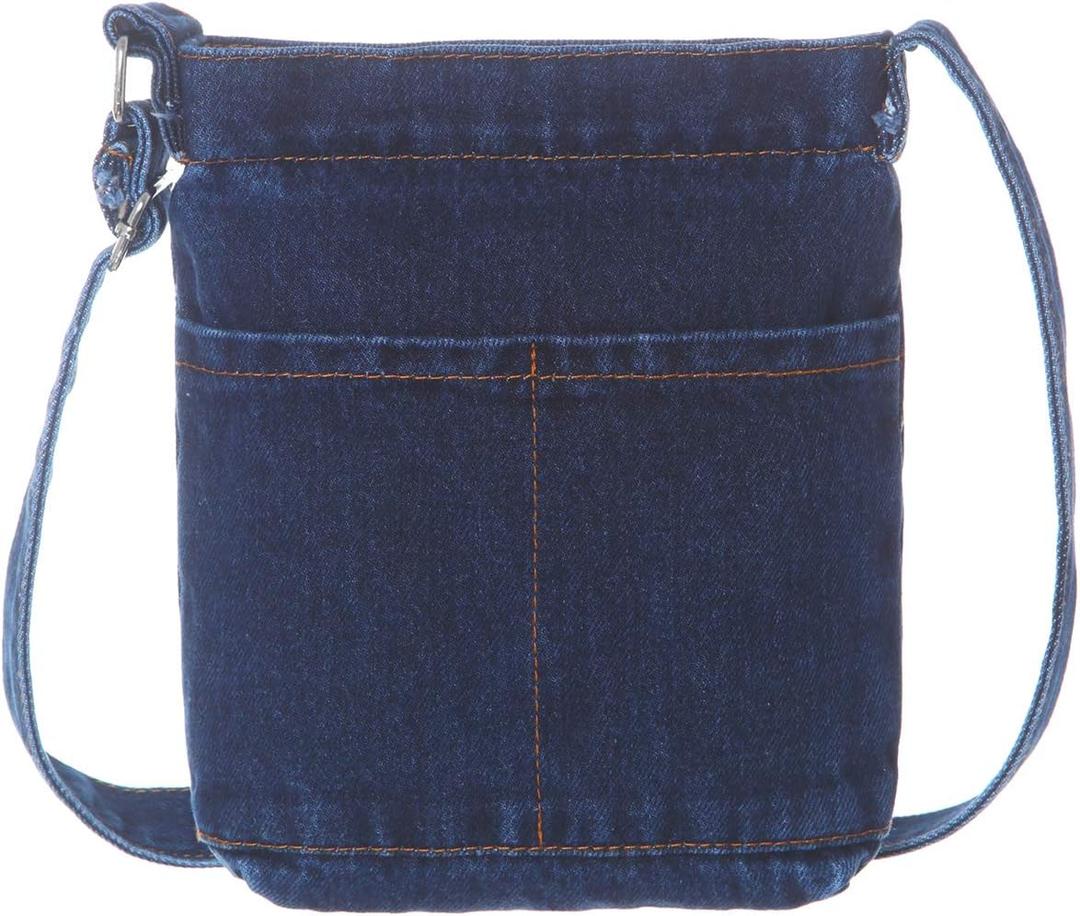2 x AOCINA Small Denim Purse Blue Jean Purse Shoulder Bag Denim Crossbody Bags for Women