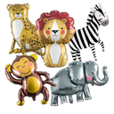 Jungle Safari Animals Balloons, Jungle Safari Theme Birthday Party Decorations, Lions Zebra Elephant Monkey Leopard Foil Balloons for Kids Boys Wild One Zoo Birthday Baby Shower Party Decor Supplies