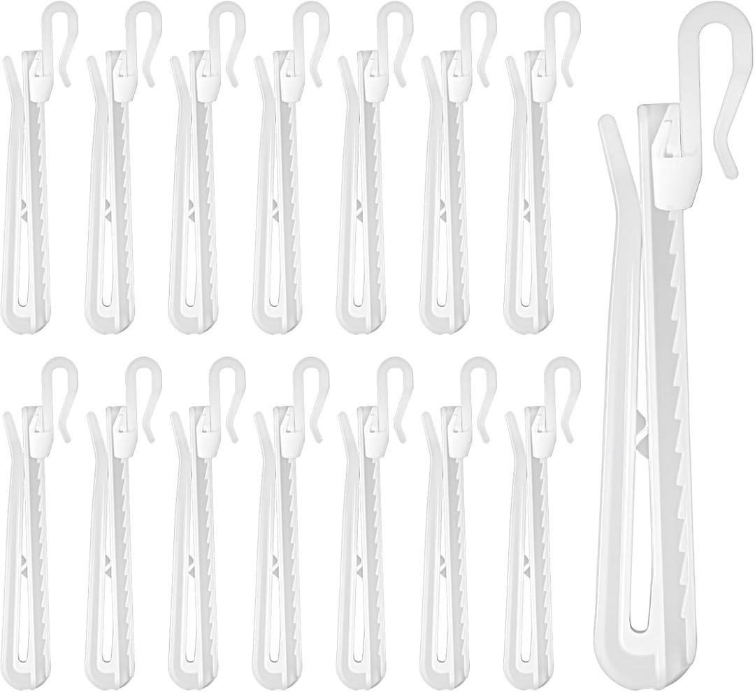 150 Pcs Adjustable Curtain Hooks Plastic Curtain Hooks for Drapes, Ratchet System Pinch Pleat-Curtain Hook Drapery Pin Hook for Window Door Shower Curtains