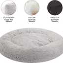 Bedfolks Calming Donut Extra Large Dog Bed, 45 Inches Round, Anti-Anxiety Plush, Washable with Non-Slip Bottom (Light Grey)
