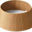 36in Large Christmas Tree Collar - Wicker Woven Tree Collars for Artificial Trees - Handmade Rattan Rustic Farmhouse Basket for Tree Base Cover with Cord Cut-Out for 7.5ft 8ft 9ft 10ft Trees (Natural)