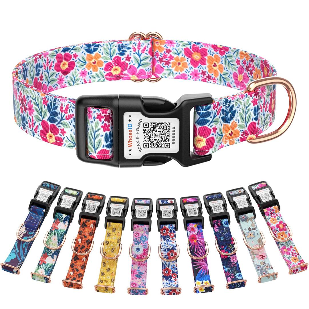 WhoseID Dog Collar for Small Medium Large Dogs