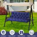 EverPine Porch Swing Cushions, 60x40 inch Outdoor Swing Cushion Replacement 2-3 Seater with Backrest, Waterproof Bench Cushion with Ties,for Patio Furniture (Navy Blue)