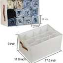 2 Pcs Closet Organizers and Storage Bins for Clothing, 12 Cell Closet Clothes Organizer for Leggings Yoga Pants T-shirts Thin Jeans Clothes, Clothing Storage Bin Container with Sturdy Handles