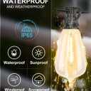 Lightdot 200FT Outdoor String Lights, LED Bistro String Lights with Shatterproof ST38 Vintage Bulbs, 2200K Dimmable, Waterproof Hanging Lights for Porch, Deck, Garden, Backyard, Balcony - ETL Listed