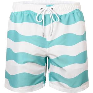 JOYSON Mens Swim Trunks Quick Dry 5 Inch Swim Shorts Bathing Suits with Mesh Lining Pockets (White, L)