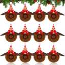 Daifunli 12 Pcs Brown Furry Christmas Ball Ornaments 3.15 Inch Deer Antler Dog Christmas Decoration Dog Decor for Xmas Tree Brown Hanging Ornaments for Xmas Party Decor Gift Supplies