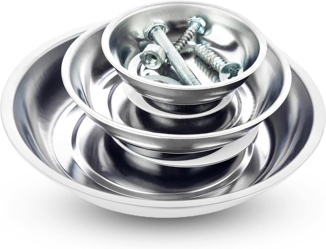 EHOMEA2Z Magnetic Bowl For Screws,Magnetic Bowls For Holding Nuts and Bolts, Small Parts,Pins,Tools,Plate,Dish,Set,Tray,Round