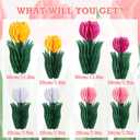 SUNBEAUTY 8 PCS Flower Honeycomb Decor Tulips Table Centerpieces Spring Decoration for Home Office Paper Flower Tulip Honeycomb Decor for Garden Party, Mother's Day Decoration